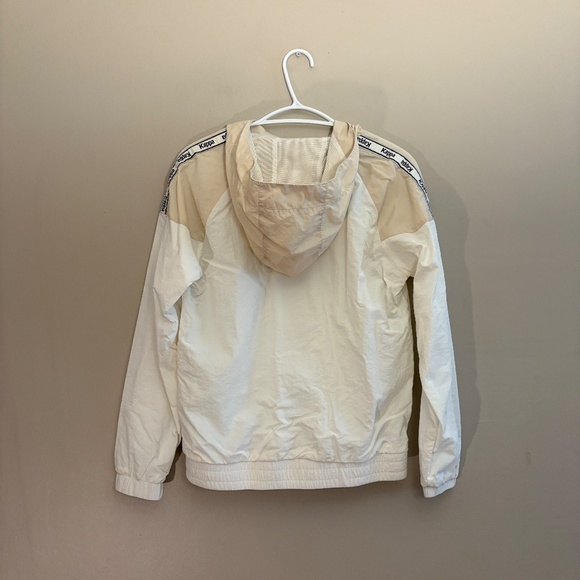 Kappa Pull Over Half Zip 2 Tone Cream & Tan Hooded Jacket - Picture 7 of 11